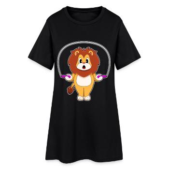 Lion Jumping Rope Skipping Rope Fitness - Women’s T-Shirt Dress - black - Front