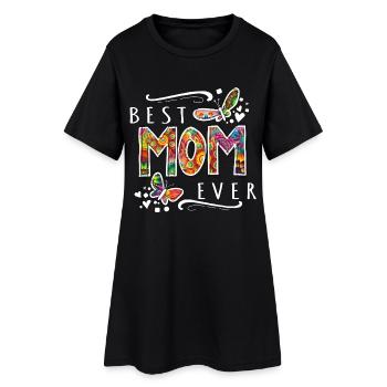 best mom ever muttertag mama w bunt - Frauen T-Shirt-Kleid - Schwarz - Vorne