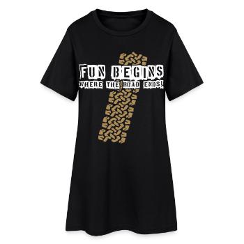 LE PLAISIR COMMENCE - LÀ OÙ LA ROUTE SE TERMINE ! Profil du pneu AT - Robe T-shirt Femme - noir - Devant
