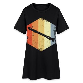 Croquis de flûte vintage - Robe T-shirt Femme - noir - Devant