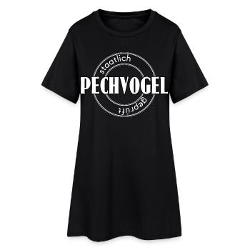 Pechvogel - Frauen T-Shirt-Kleid - Schwarz - Vorne