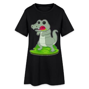 Crocodile Halloween Zombie - Robe T-shirt Femme - noir - Devant