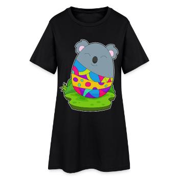 Oeuf de Pâques Koala - Robe T-shirt Femme - noir - Devant