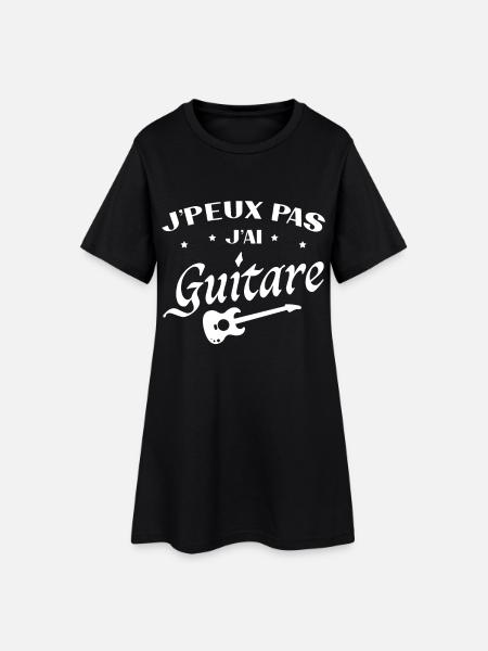 Je Peux Pas J ai Guitare - Robe T-shirt Femme - noir