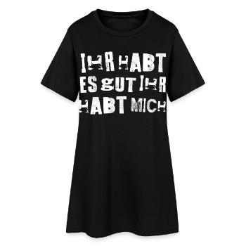 Gestörte Grotesk Typo Fragment lustiger Spruch - Frauen T-Shirt-Kleid - Schwarz - Vorne