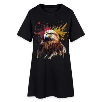Adlerkopf Farbkleckse National deutscher Adler - Frauen T-Shirt-Kleid - Schwarz - Vorne
