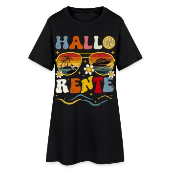 Hallo Sommer Retro Design Rentner Rentnerin  - Frauen T-Shirt-Kleid - Schwarz - Vorne