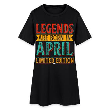 Les légendes sont nées en avril édition limitée Anniversaire - Robe T-shirt Femme - noir - Devant
