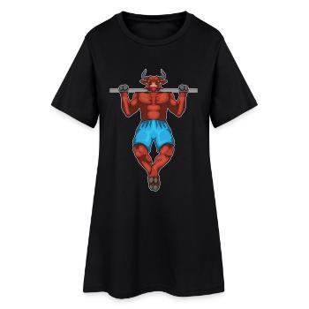 Taurus Bodybuilder Pull-Ups Bodybuilding - Women’s T-Shirt Dress - black - Front
