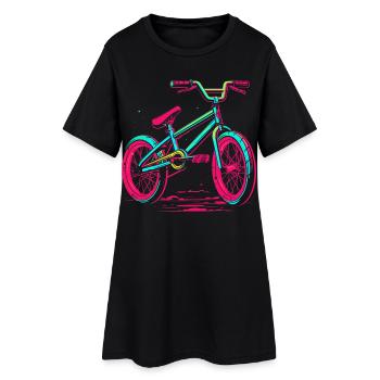 Vélo BMX Vaporwave - Robe T-shirt Femme - noir - Devant