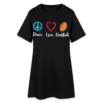 Paix Amour Football - Robe T-shirt Femme - noir - Devant