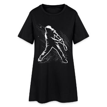 Joueur de baseball - Robe T-shirt Femme - noir - Devant