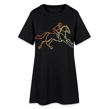 Look équestre vintage - Robe T-shirt Femme - noir - Devant