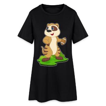 Erdmännchen American Football Sport - Frauen T-Shirt-Kleid - Schwarz - Vorne