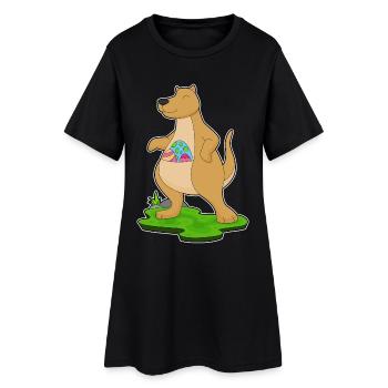 Oeufs de Pâques kangourou - Robe T-shirt Femme - noir - Devant