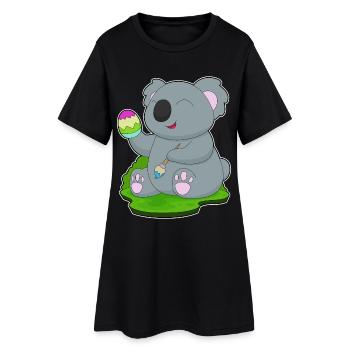 Coloriage de Pâques du koala - Robe T-shirt Femme - noir - Devant