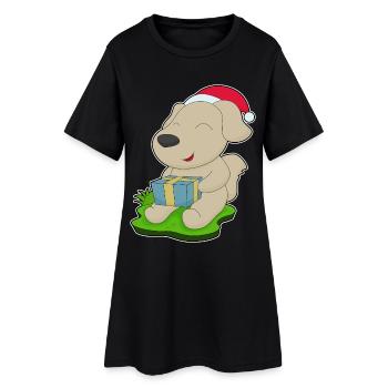 Forfait Noël pour chien - Robe T-shirt Femme - noir - Devant