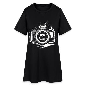 Dessin de l’appareil photo - Robe T-shirt Femme - noir - Devant