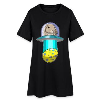 Vaisseau spatial de Pâques Bunny - Robe T-shirt Femme - noir - Devant