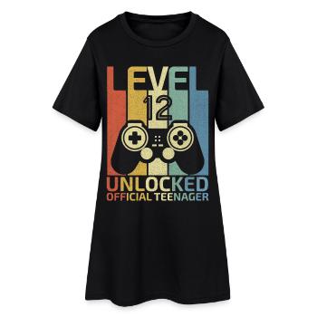 Niveau 12 : Adolescent officiel débloqué - Robe T-shirt Femme - noir - Devant