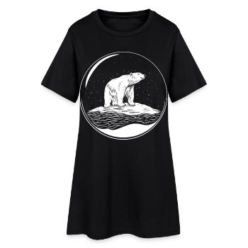 Ours polaire sur la banquise Sauvez l’ours polaire - Robe T-shirt Femme - noir - Devant