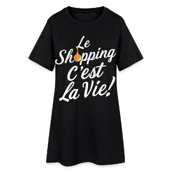 Le shopping c'est la vie humour anniversaire - Robe T-shirt Femme - noir - Devant