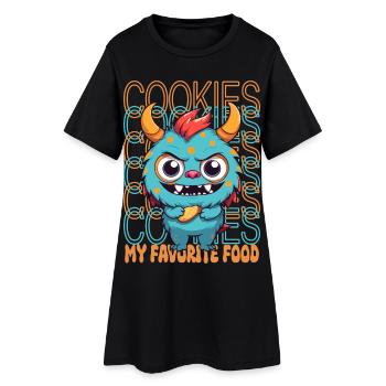 Monstre de biscuit sucré - Robe T-shirt Femme - noir - Devant