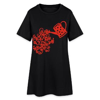 Le retour du printemps (rouge) - Robe T-shirt Femme - noir - Devant