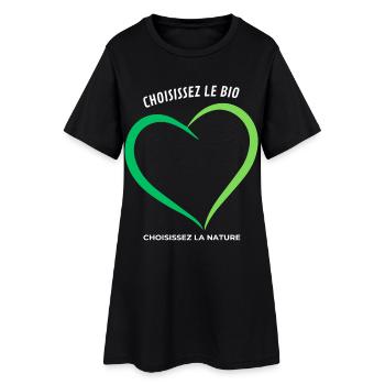 Choisissez le bio Choisissez la nature - Robe T-shirt Femme - noir - Devant