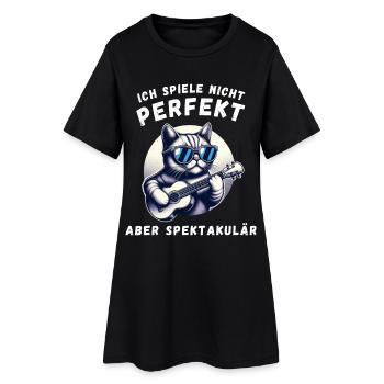 Ich spiele nicht perfekt – spektakulär - Frauen T-Shirt-Kleid - Schwarz - Vorne