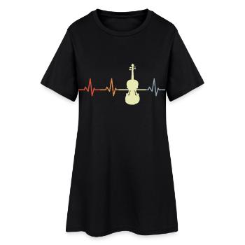 Battement de cœur ECG violon vintage - Robe T-shirt Femme - noir - Devant