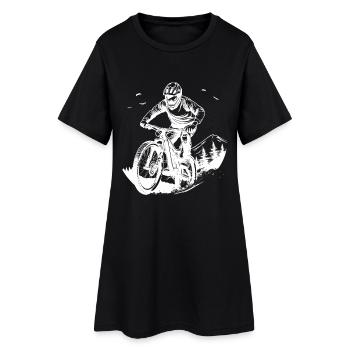Croquis de vélo de montagne - Robe T-shirt Femme - noir - Devant