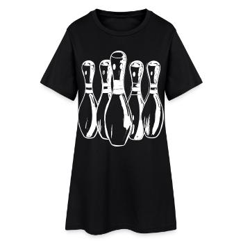 Quilles de bowling de dessin animé - Robe T-shirt Femme - noir - Devant