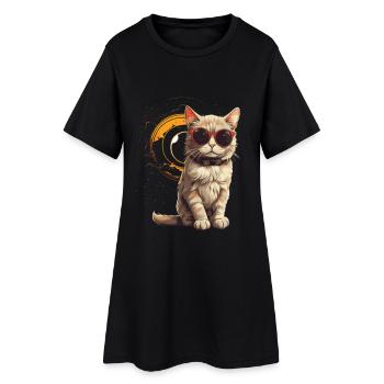SOLAR ECLIPSE ASTRONOMY LOVERS - Women’s T-Shirt Dress - black - Front