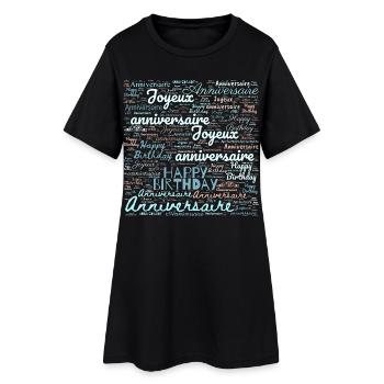 ALLES GUTE ZUM GEBURTSTAG. ALLES GUTE ZUM GEBURTSTAG. JAHRESTAG. - Frauen T-Shirt-Kleid - Schwarz - Vorne