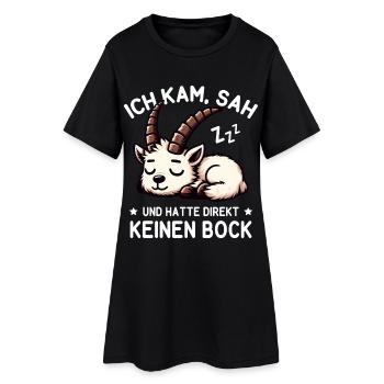 Süßer schlafender Steinbock hat null Bock - Frauen T-Shirt-Kleid - Schwarz - Vorne