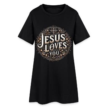 Cercle de Jésus t’aime - Robe T-shirt Femme - noir - Devant