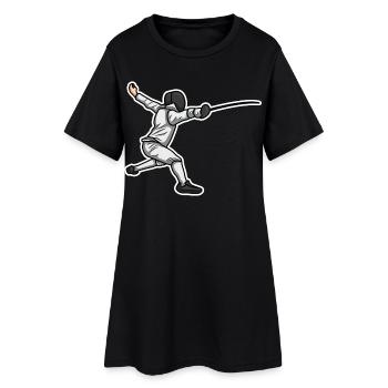 Kleiner Fechter - Frauen T-Shirt-Kleid - Schwarz - Vorne
