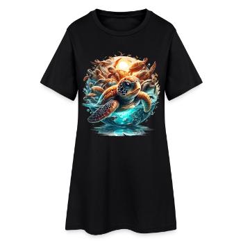 Tortues du monde Wonder Turtle cadeau - Robe T-shirt Femme - noir - Devant