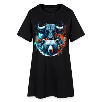 Finance Taureau Bear Stock Market Wall Street cadeau - Robe T-shirt Femme - noir - Devant