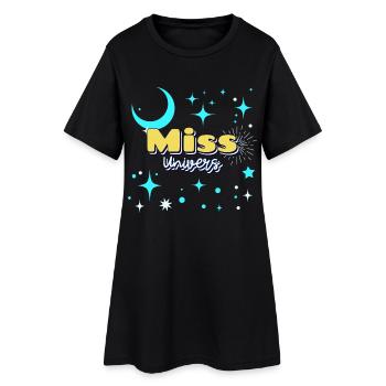 Miss Universum lustiger Humor Atmosphäre - Frauen T-Shirt-Kleid - Schwarz - Vorne