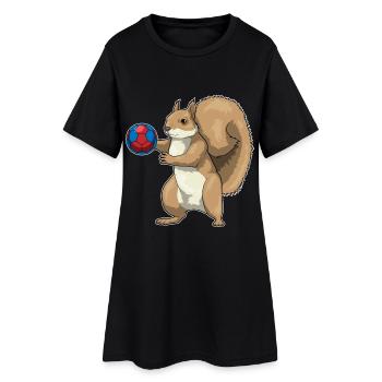 Écureuil Handball Joueur de Handball - Robe T-shirt Femme - noir - Devant