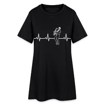 Palpitations cardiaques du saxophoniste - Robe T-shirt Femme - noir - Devant