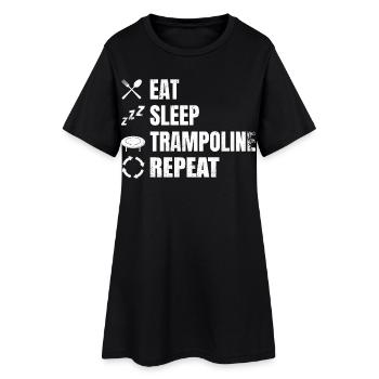 Horaire de Funny Trampoline - Robe T-shirt Femme - noir - Devant