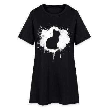 Croquis de chat - Robe T-shirt Femme - noir - Devant