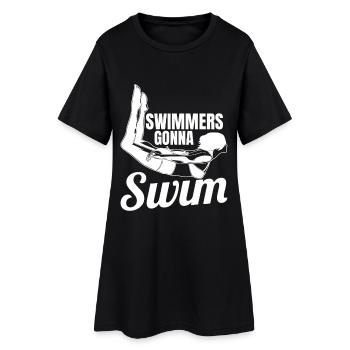 Female swim team - Women’s T-Shirt Dress - black - Front
