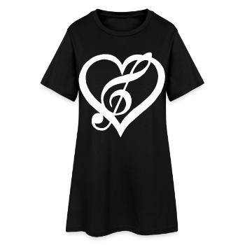La musique dans le coeur (blanc) - Robe T-shirt Femme - noir - Devant