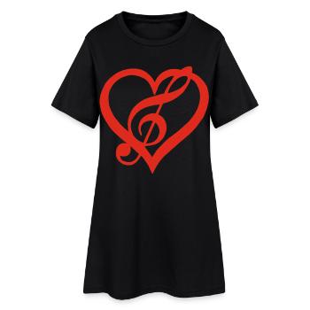 La musique dans le coeur (rouge) - Robe T-shirt Femme - noir - Devant