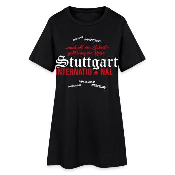 Fußball Stuttgart International - Frauen T-Shirt-Kleid - Schwarz - Vorne