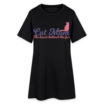 Maman chat - Robe T-shirt Femme - noir - Devant